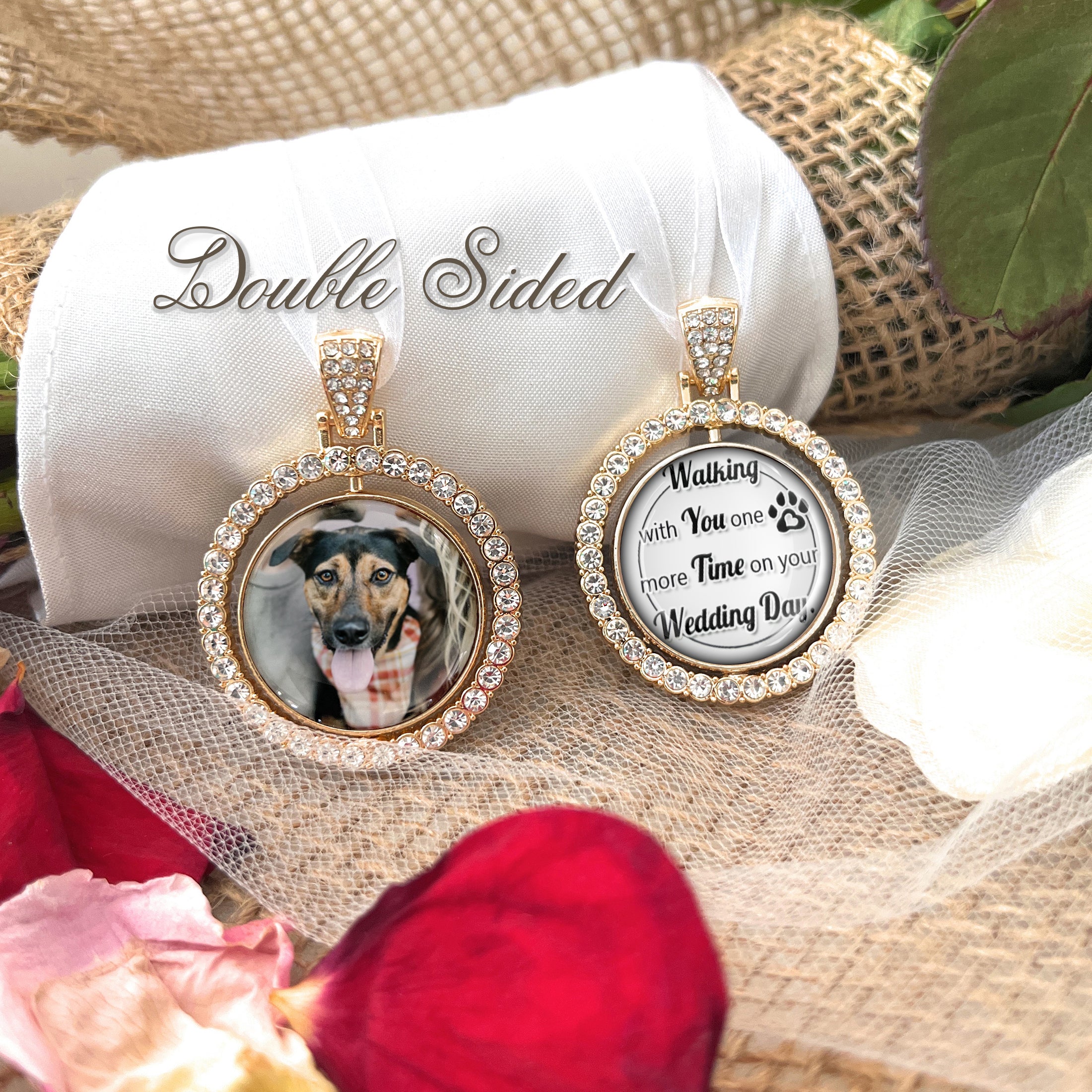 Pet Memorial for Bride-Wedding Memorial Bouquet Charm for Bridal Bouquet-Photo Memory Gifts