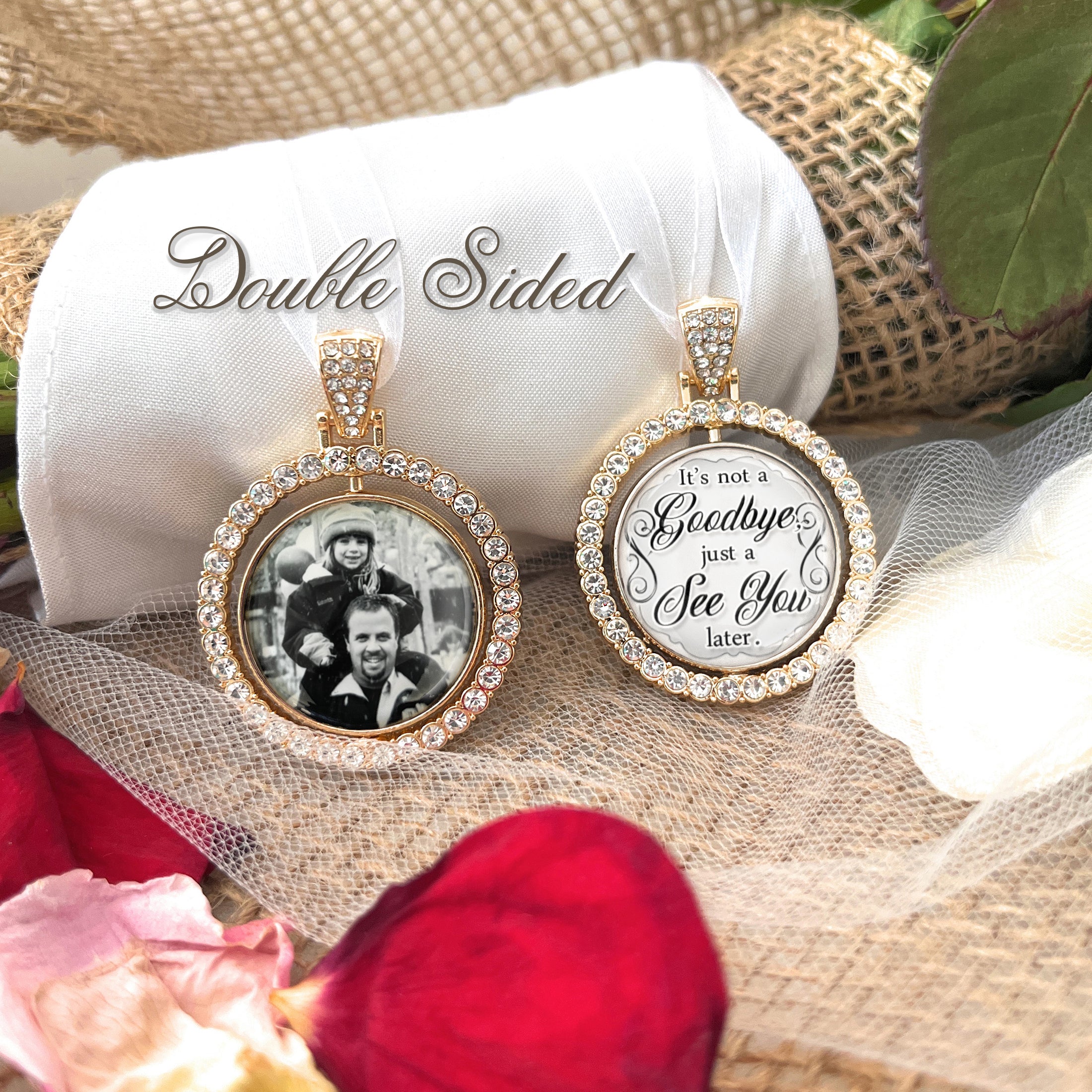 Bride Charm with Picture-Photo Bouquet Charm for Wedding Remembrance-Memorial Wedding Gift
