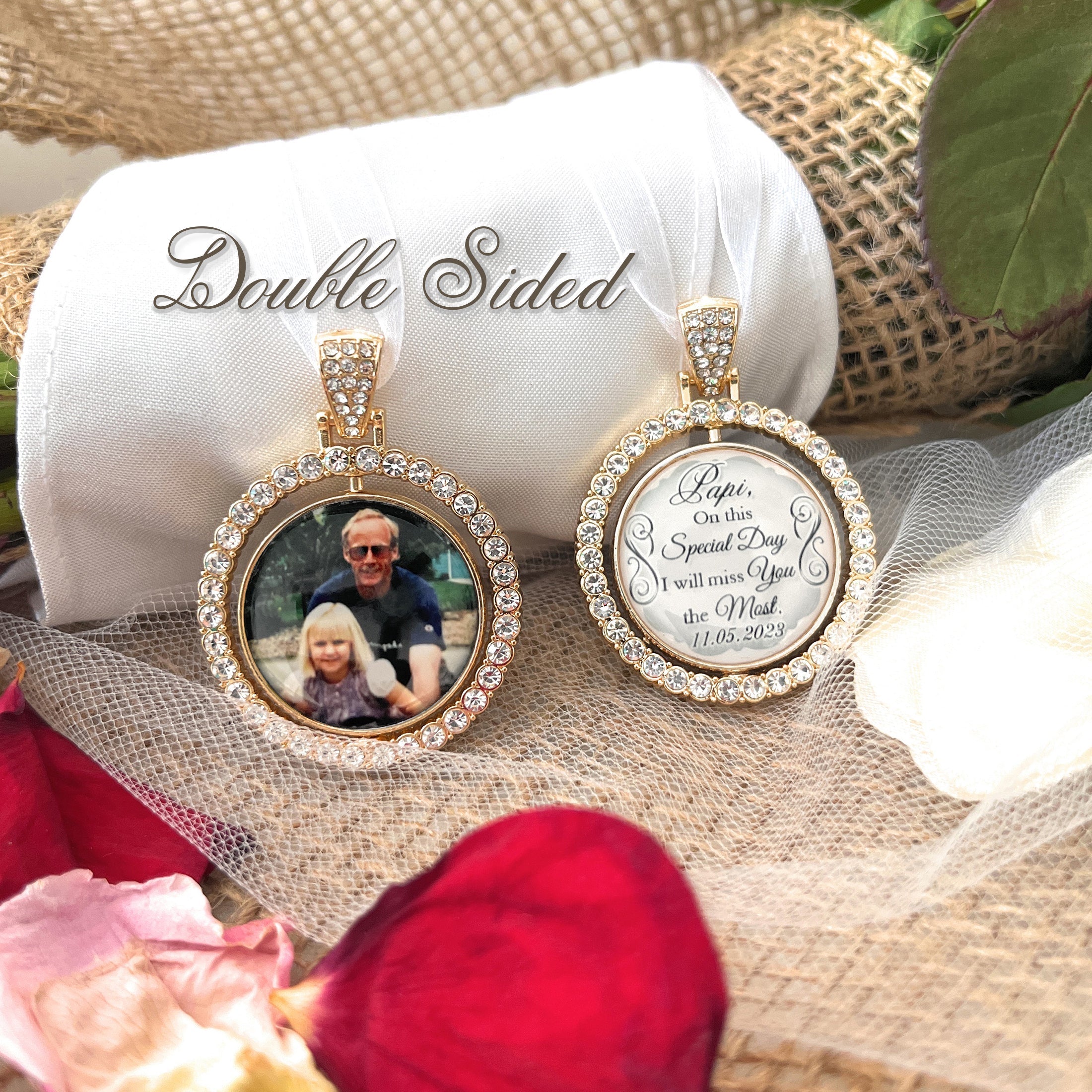 Pet Memorial for Bride-Wedding Memorial Bouquet Charm for Bridal Bouquet-Photo Memory Gifts