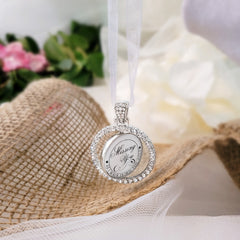 Bridal Bouquet Charm-Wedding Memorial Photo Charm-Double Sided-Custom