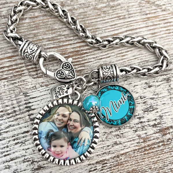 Mimi Gifts-Grandma Photo Bracelet from Grandchildren-Custom Photo Mom Gift-Christmas Gifts for Grandma-Nana Gift-Mimi-Great Grandma-Gigi-Aunt