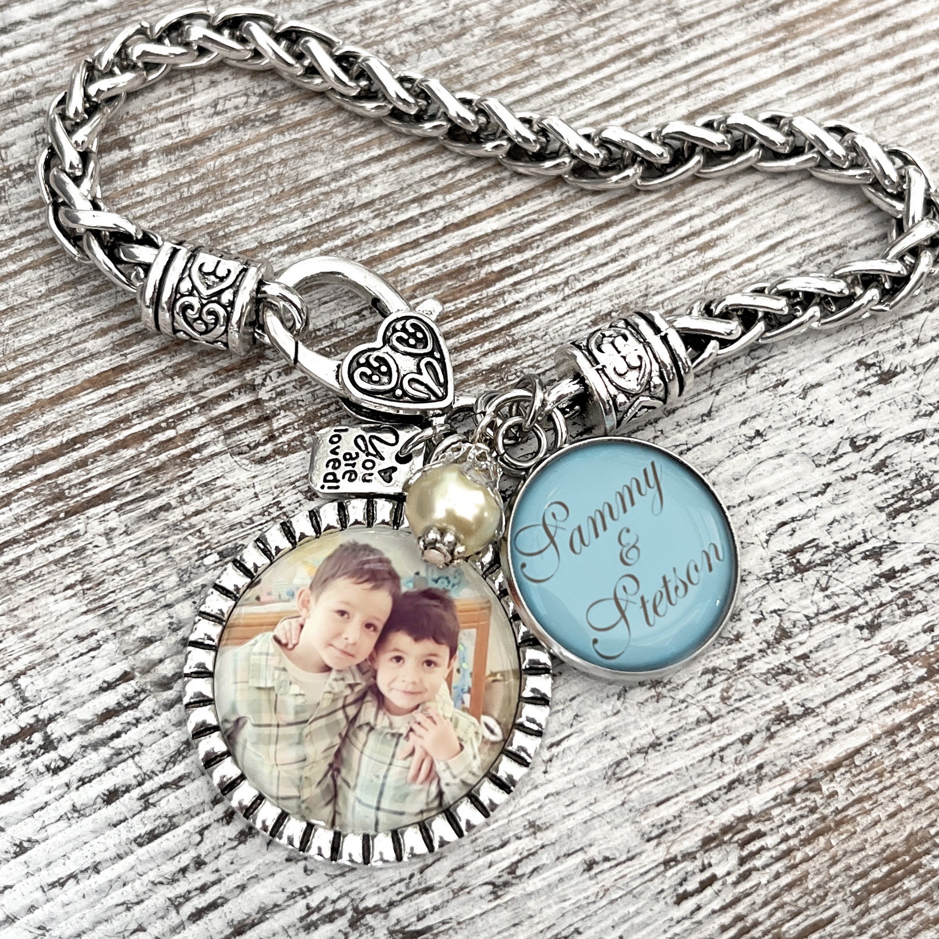 Mom or Grandma Bracelet with Children's Names-Custom Photo Mom Gift-Christmas Gifts for Grandma--Mother's Day Jewelry-Nana Gift-Mimi-Great Grandma-Gigi-Aunt