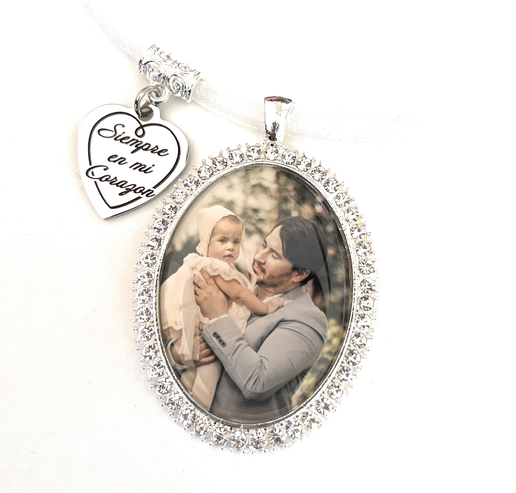 Spanish Wedding Memorial Bouquet Charm-Bridal Photo Charm-Custom Photo-Bridal Bouquet Memory-Remembrance-Attach to Bridal Bouquet