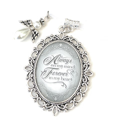 Memory Charm for Wedding Bouquet with Custom Photo and Keepsake Saying