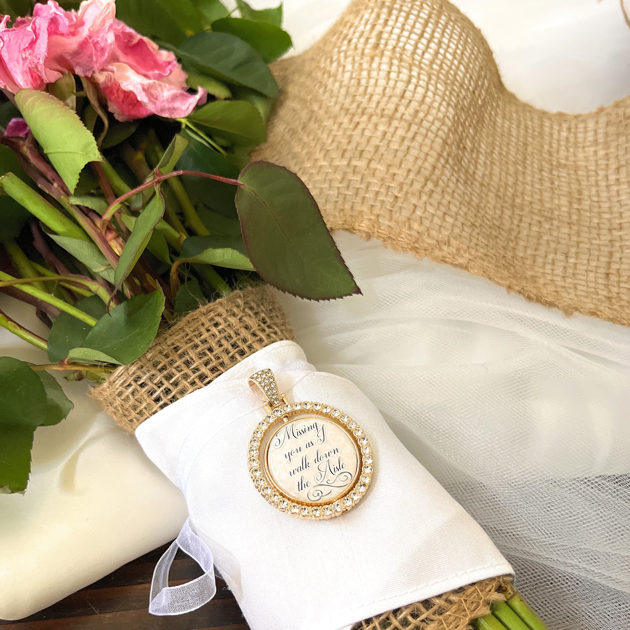 Photo Memorial Bouquet Charm for Wedding Remembrance-Loss of Loved One