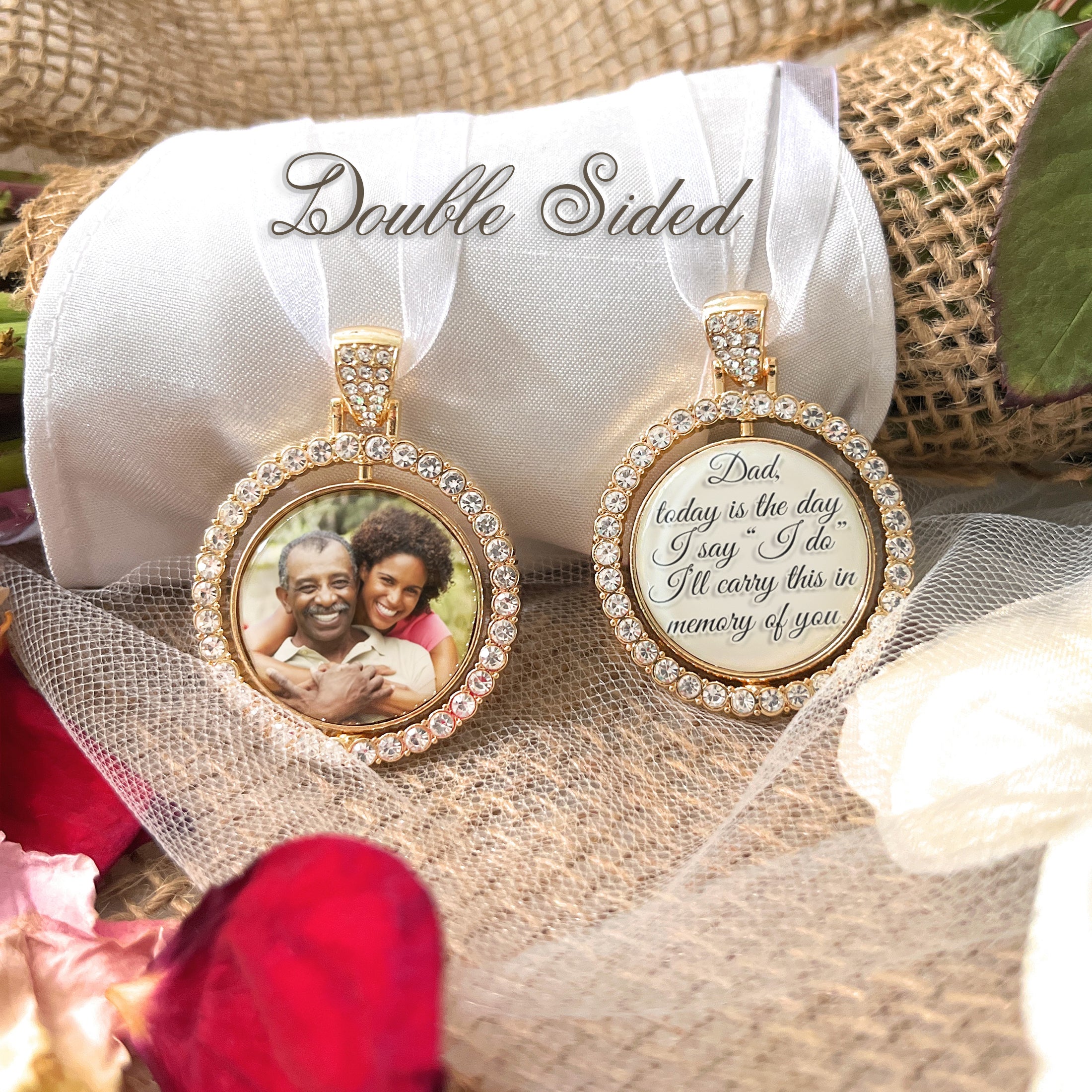 Photo Memorial Bouquet Charm for Wedding Remembrance-Loss of Loved One
