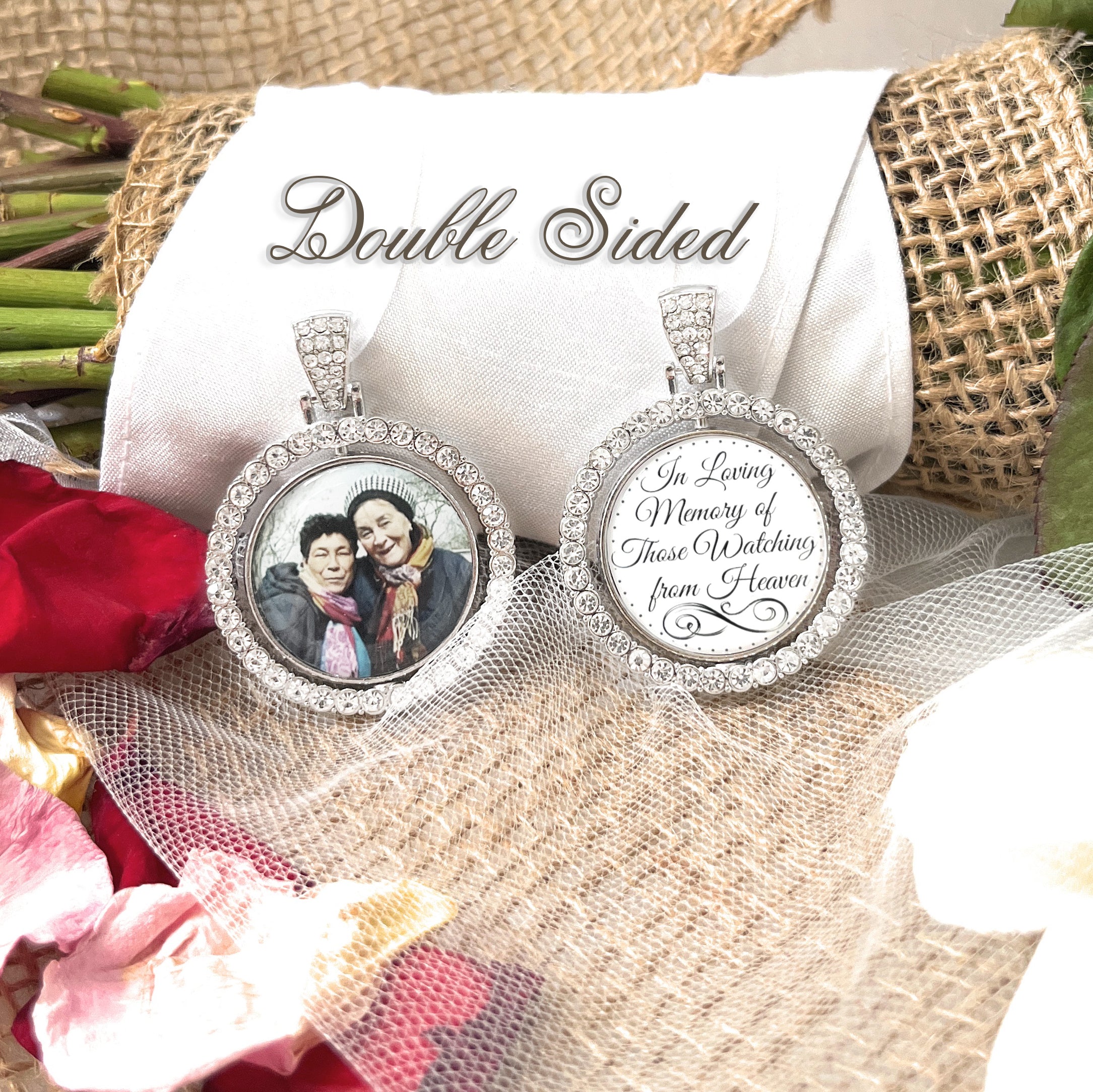 Bridal Bouquet Charm with Photo and Saying-Remembrance Gift for Bride
