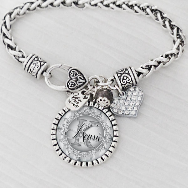 Personalized Name Bracelet -Friend Bracelet -You are loved charm, Gifts for Best Friend, Initial Name Jewelry