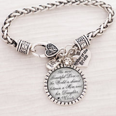 Mother of Bride Gift from Bride, Personalized Wedding Bracelet, The most beautiful love, Wedding Day Jewelry-Gift Mother of Bride from Daughter