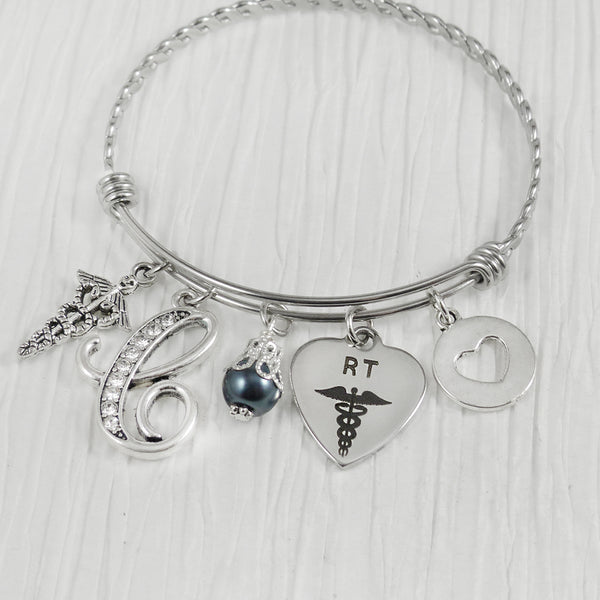 Respiratory Therapist Gifts, RT, Radiology Tech, Bangle Bracelet-Jewelry, College Grad Gift, New Grad Gifts, Personalized