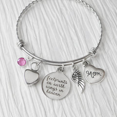 Urn Cremation Bracelet- Loss of Mom Bracelet, Remembrance, Urn for human ashes, Wing