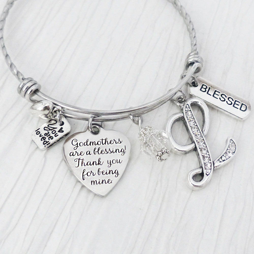 Godmother Gift-Bracelet, Godmother Jewelry, Blessed, Gifts for Godmother from Godchild, Baptism