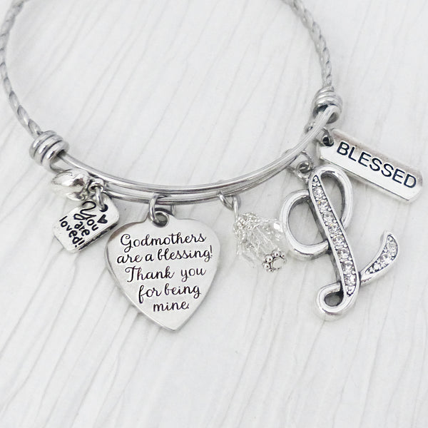 Godmother Gift-Bracelet, Godmother Jewelry, Blessed, Gifts for Godmother from Godchild, Baptism