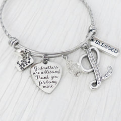 Godmother Gift-Bracelet, Godmother Jewelry, Blessed, Gifts for Godmother from Godchild, Baptism