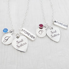 Soul Sister Necklace, Best Friend Jewelry, Personalized Jewelry- Birthstone Necklace, Best Friend Gift