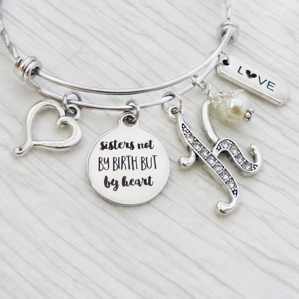 Soul Sister Bracelet- Personalized Bracelet, Sisters not by birth but by heart, Best Friend Gift, Love Charm