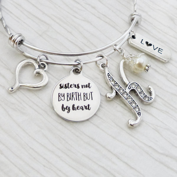 Soul Sister Bracelet- Personalized Bracelet, Sisters not by birth but by heart, Best Friend Gift, Love Charm