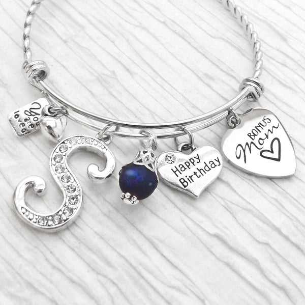 Bonus Mom Gift, Bonus Mom Bracelet, Personalized Step Mom Jewelry, Birthday Gift for Mom, Special
