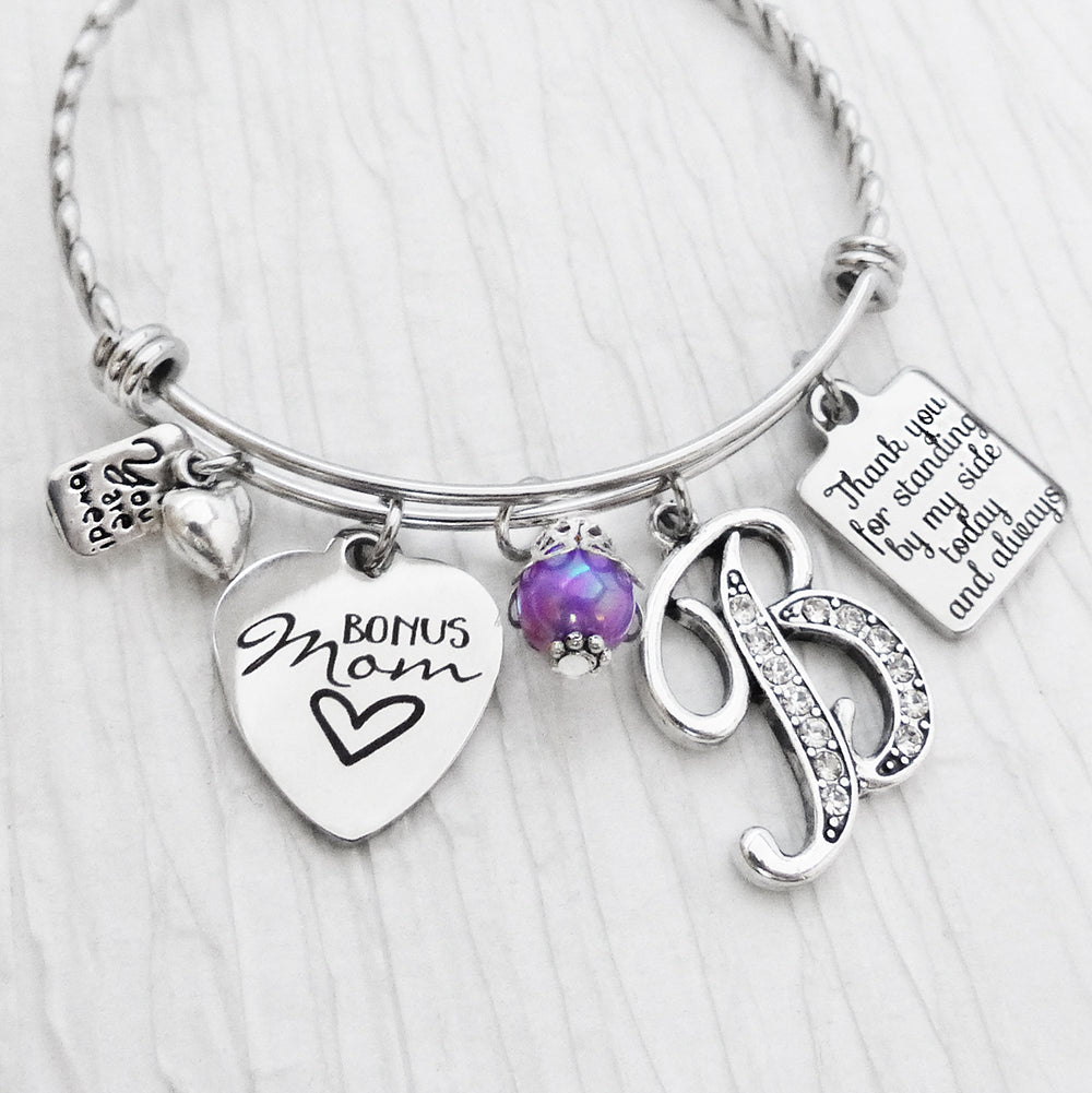 Bonus Mom Jewelry, Bonus Mom Bracelet, Thank You for Standing by My Side Jewelry, Birthday Gifts