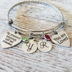 Gifts for Grandma-My Greatest Blessings Call Me Grandma-Birthday Gifts-Custom Birthstone Bracelet