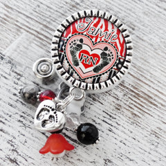 Personalized RN Badge Reel, ID Badge Holder for Nurses, OB, Postpartum, L&D, NICU, Baby Footprints-Retractable Badge Reels, Custom RN Gifts Graduation