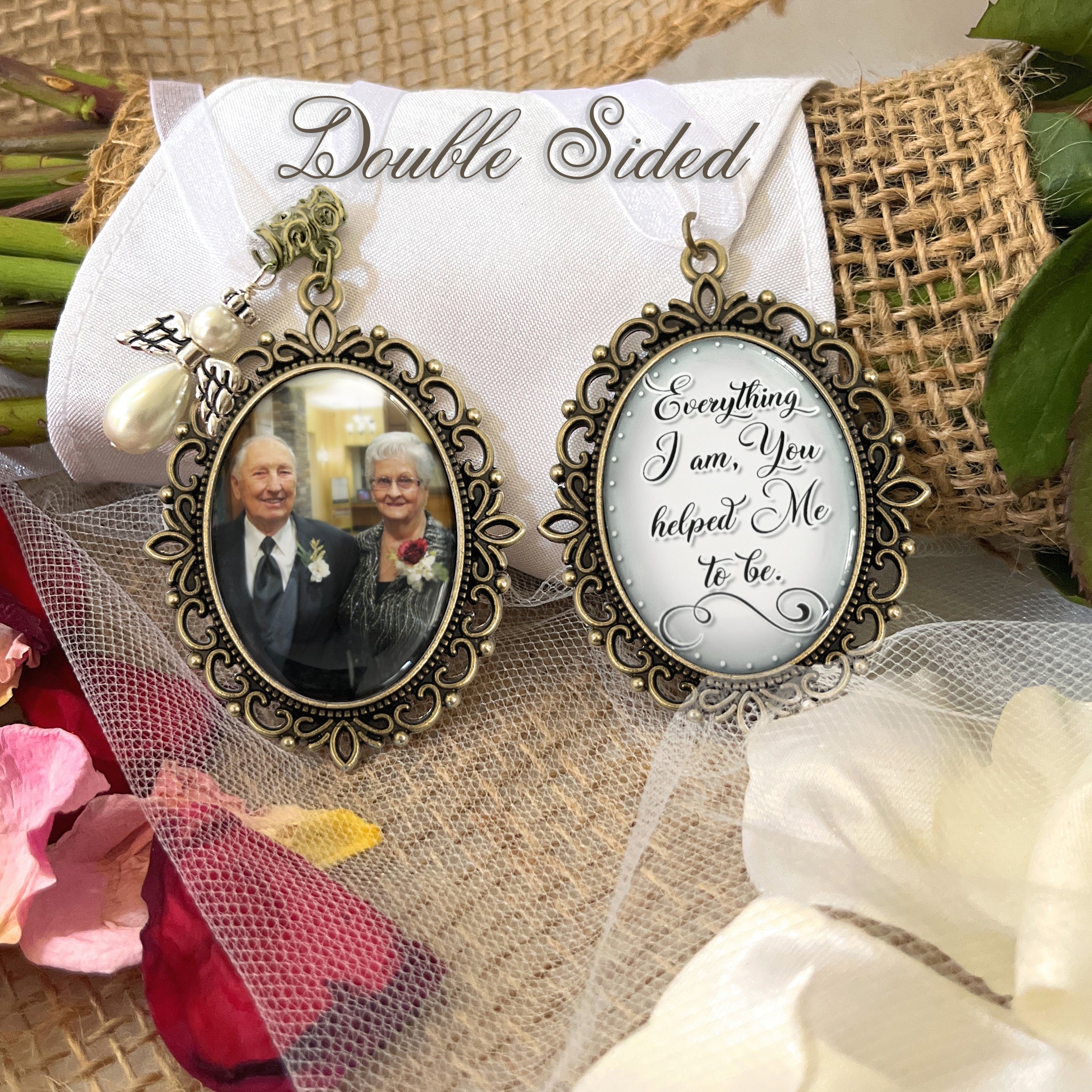 Customized Photo Wedding Bouquet Charm-Remembrance Loss of Loved One