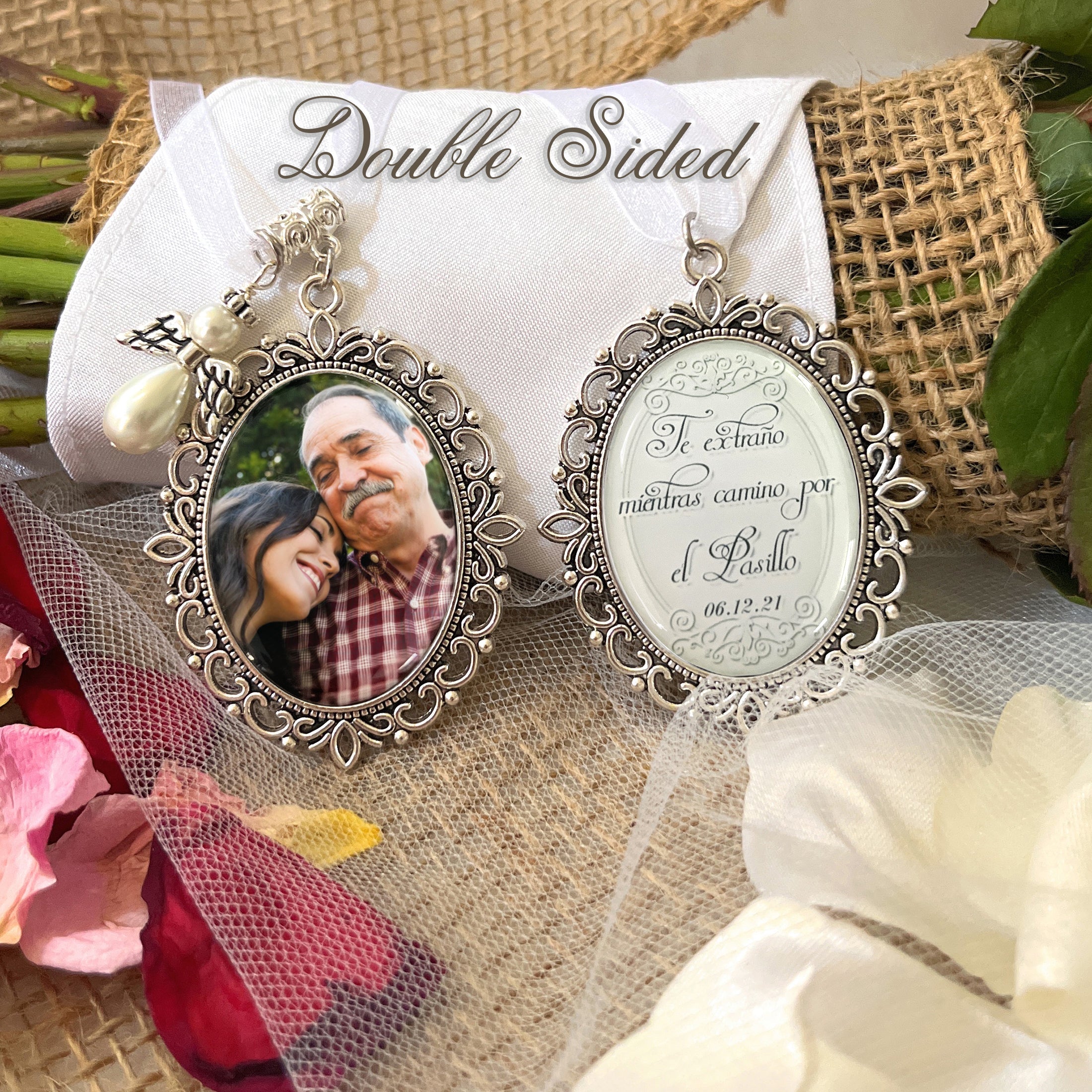 Spanish Bridal Bouquet Charm-Memorial Wedding Remembrance Gift for Bride