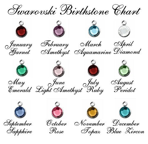 Add on Birthstone Charm- Month Crystal Birthstone