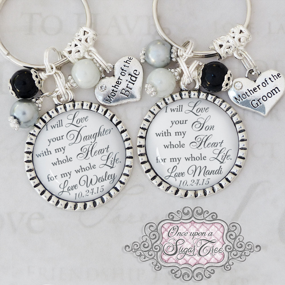 Personalized Wedding Set, Mother of the Bride, Mother of the Groom, Gift from Bride, Gift from Groom,Wedding Jewelry, Inspirational Jewelry