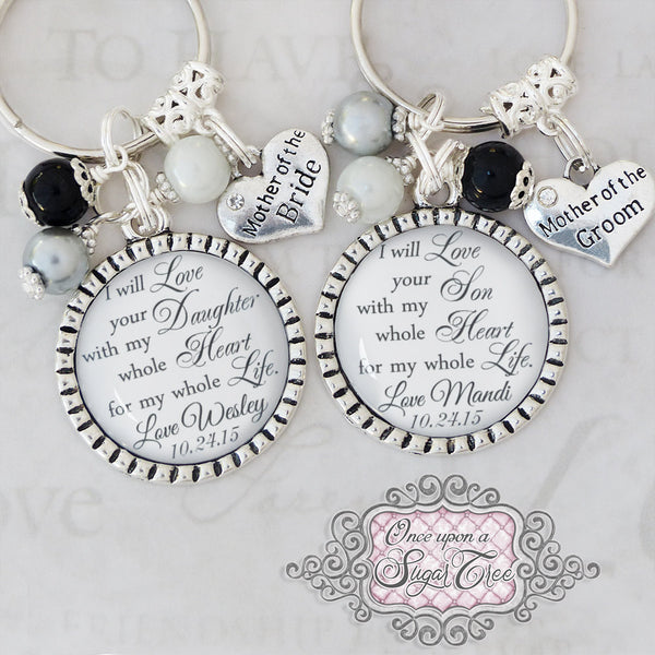 Personalized Wedding Set, Mother of the Bride, Mother of the Groom, Gift from Bride, Gift from Groom,Wedding Jewelry, Inspirational Jewelry