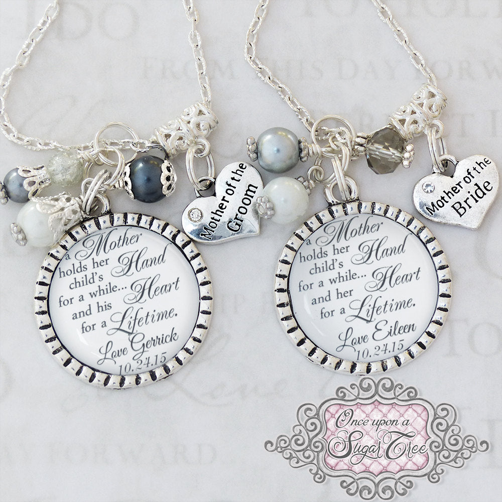Personalized Wedding Set, Mother of the Bride, Mother of the Groom, Gift from Bride, Gift from Groom,Wedding Jewelry, Inspirational Jewelry