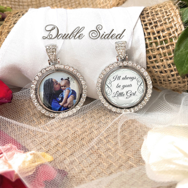 I'll Always Be Your Little Girl-Wedding Memorial Bouquet Charm for Bridal Bouquet-Photo Memory Gifts