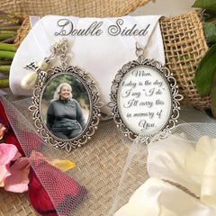 Photo Bridal Bouquet Charm-With You Today and Always-Memorial Wedding Remembrance Gift for Bride