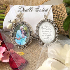 Photo Bridal Bouquet Charm-With You Today and Always-Memorial Wedding Remembrance Gift for Bride