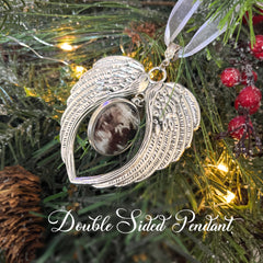 Personalized Miscarriage Christmas Ornament-Baby Footprint-Infant Loss Memorial Gift-Angel Wing Ornament