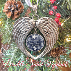 Loss of Son Christmas Ornament-Custom Photo-Ultrasound Picture-Angel Wings-Baby Footprint or Handprint-Miscarriage