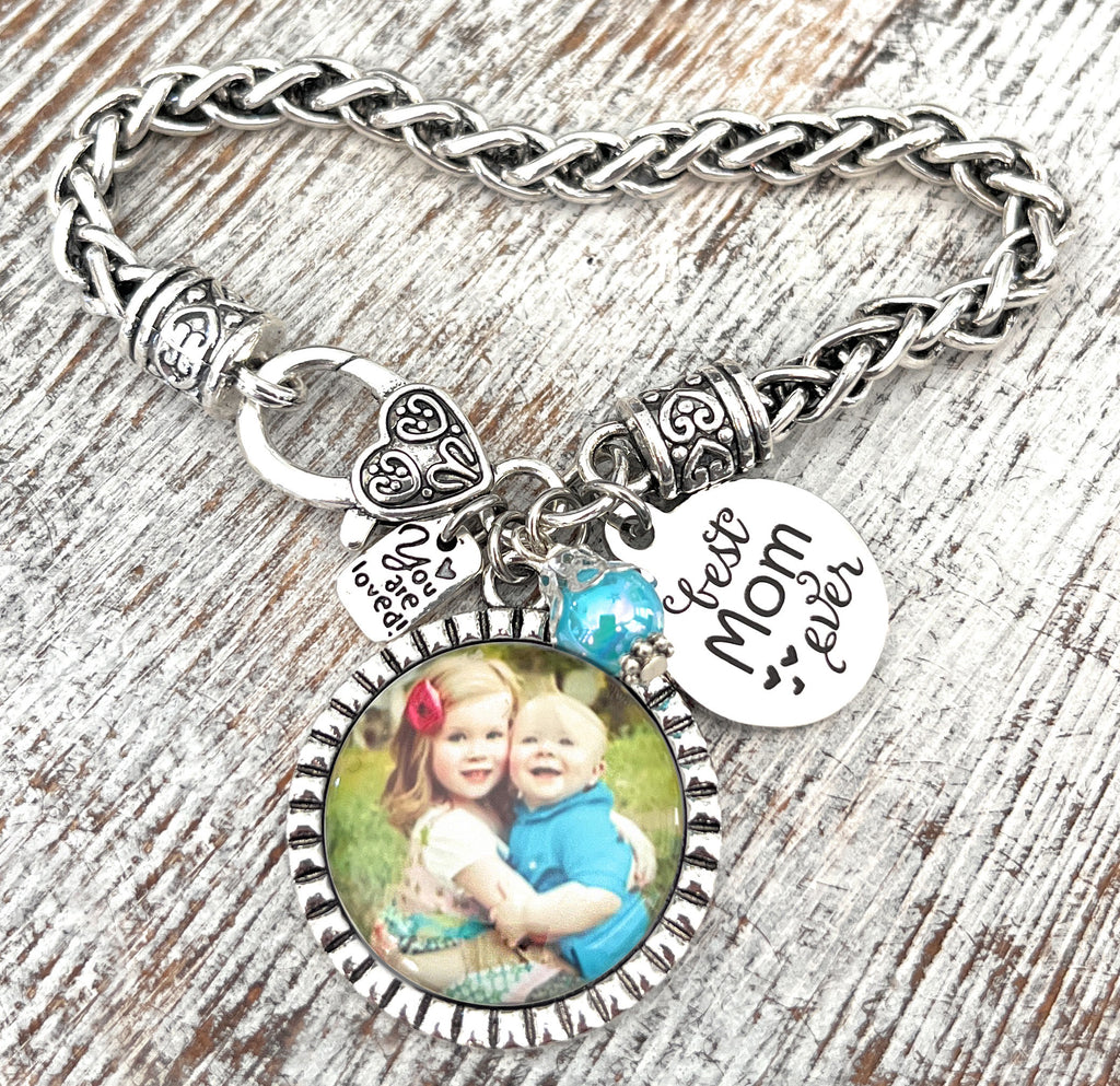 Mom Gift from Kids-Custom Photo Bracelet-Best Mom Ever Jewelry