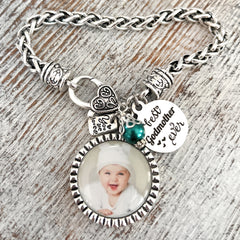 Custom Photo Godmother bracelet. best Godmother ever jewelry from Godchild with You are loved charm.