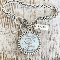sponsor gift for women-personalized bracelet-thank you for guiding me on my spiritual journey