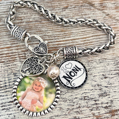 Noni Gift from Grandkids-Custom Photo Bracelet-I heart Noni Jewelry-Mother's Day-Birthday-Christmas-Nana-Mimi-Gigi-Memaw