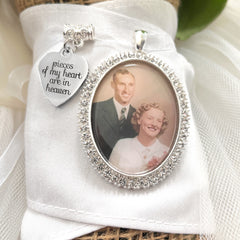 Bridal Bouquet Charm-Wedding Memorial Photo Charm-Double Sided