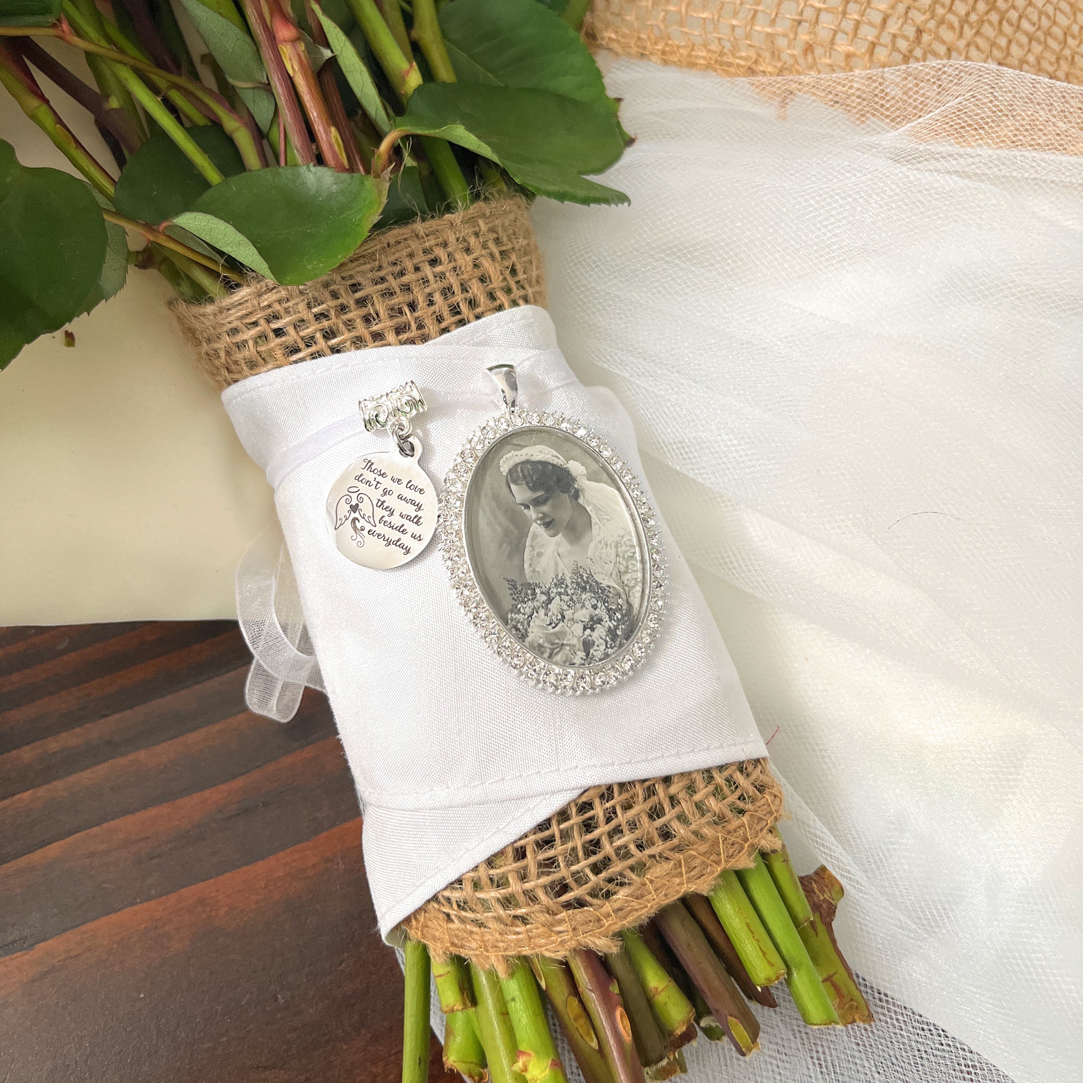 Memorial Photo Charm-Bouquet Charm for Wedding-Remembrance Memory Gift
