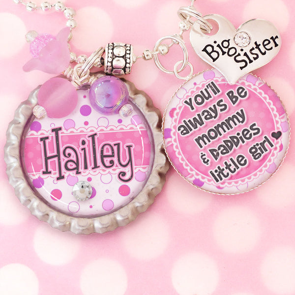 Big Sister Necklace, You'll always be mommy and daddies little girl, Pregnancy Announcement Gift, New Big Sister