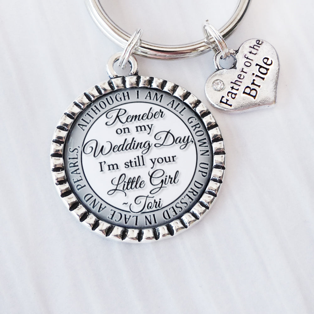 FATHER of Bride Gift- Personalized Father Gift from Daughter, Wedding Key chain-Personalized Wedding Gift