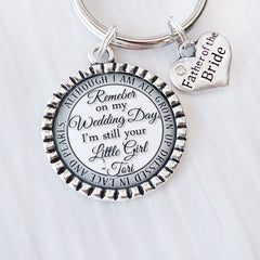 FATHER of Bride Gift- Personalized Father Gift from Daughter, Wedding Key chain-Personalized Wedding Gift