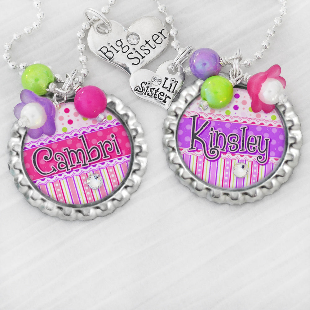 Big Sister Little Sister Piece of My Heart Necklace Set by Philip Jones  Jewellery
