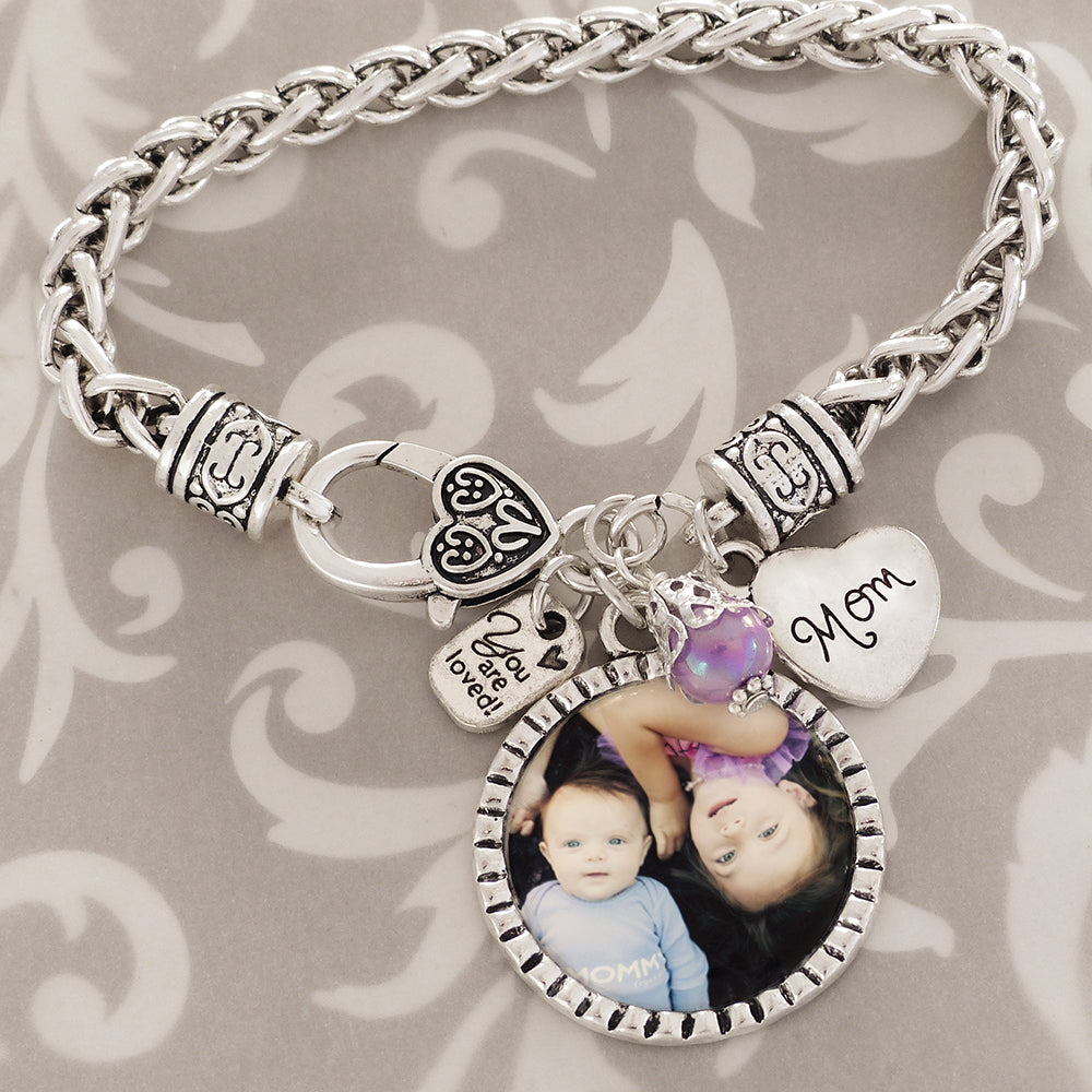 Photo Bracelet -MOM Bracelet, Photograph Jewelry- Grandma, You are loved-Bracelets for Women-Christmas Gift, Custom Photo, Mother's Day Gift
