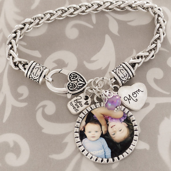 Photo Bracelet -MOM Bracelet, Photograph Jewelry- Grandma, You are loved-Bracelets for Women-Christmas Gift, Custom Photo, Mother's Day Gift