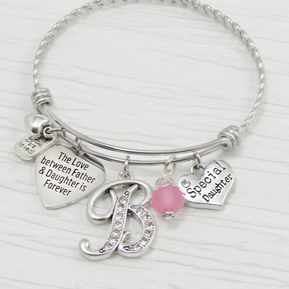 Personalized Daughter Bracelet from Dad, The love between Father and daughter is forever- Father Daughter Jewelry