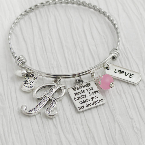 Daughter in Law Bracelet -Marriage made you family love made you my daughter, Step Daughter Jewelry